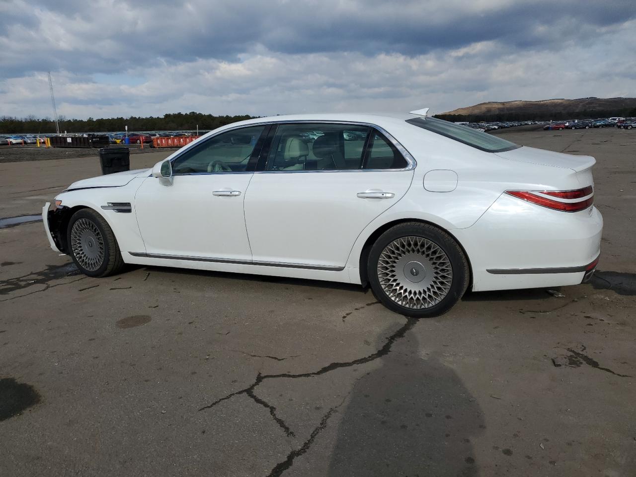 2020 Genesis G90 VIN KMTF54PHXLU078198 Copart auction photo, front end / minor dent/scratches damage thumbnail 2