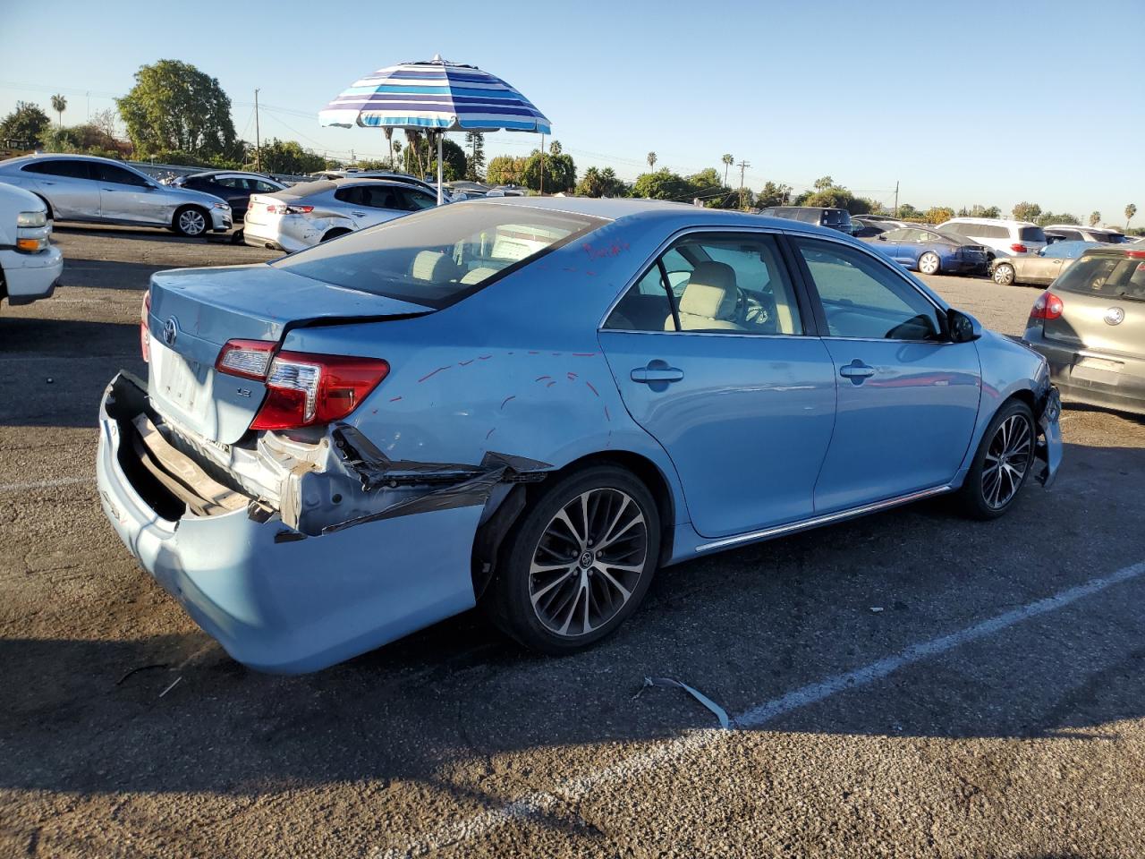2013 Toyota Camry VIN 4T4BF1FK6DR290654 Copart auction photo, front end / rear end damage thumbnail 3
