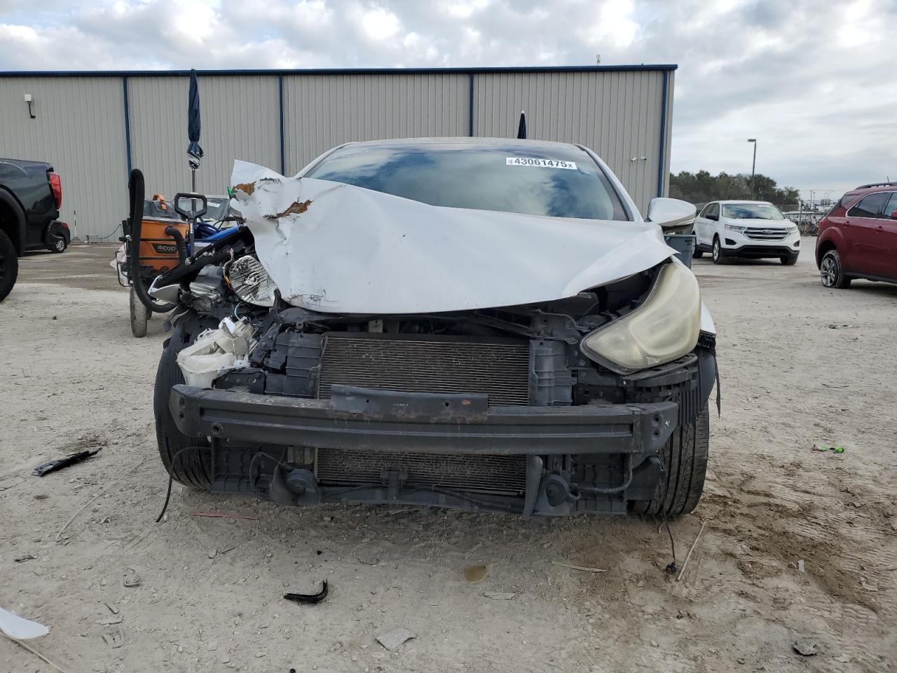 2014 Hyundai Elantra VIN KMHDH6AH8EU027573 Copart auction photo, front end / side damage thumbnail 5