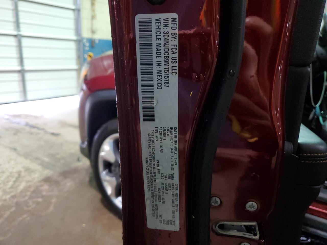2021 Jeep Compass VIN 3C4NJDCB9MT515787 Copart auction photo, front end damage thumbnail 13