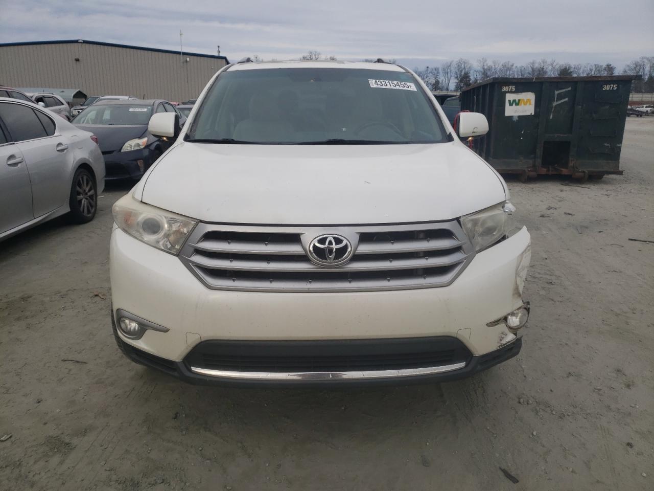 2013 Toyota Highlander VIN 5TDYK3EH6DS129005 Copart auction photo, front end / minor dent/scratches damage thumbnail 5