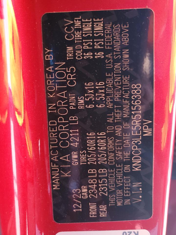 2024 KIA Niro VIN KNDCP3LE5R5156388 Copart auction photo, front end damage thumbnail 15