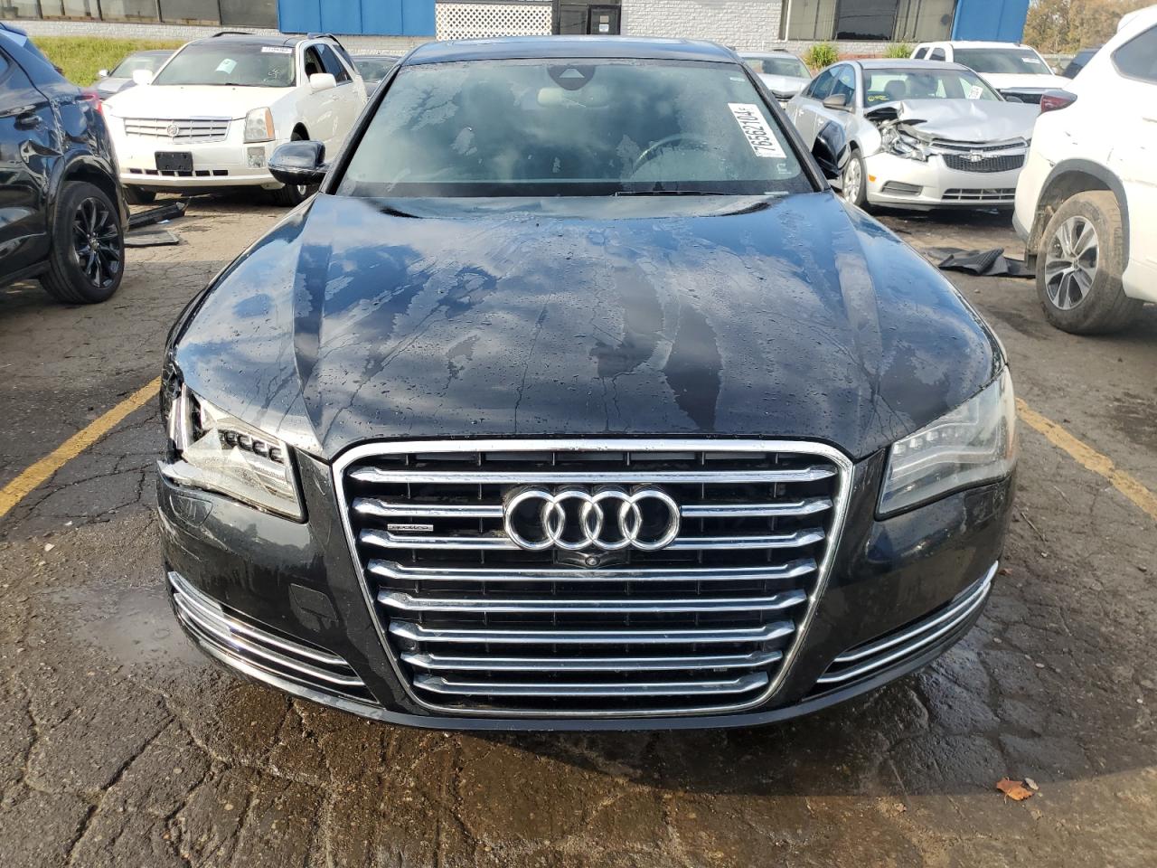 2013 Audi A8 VIN WAURGAFD8DN013572 Copart auction photo, front end / side damage thumbnail 5