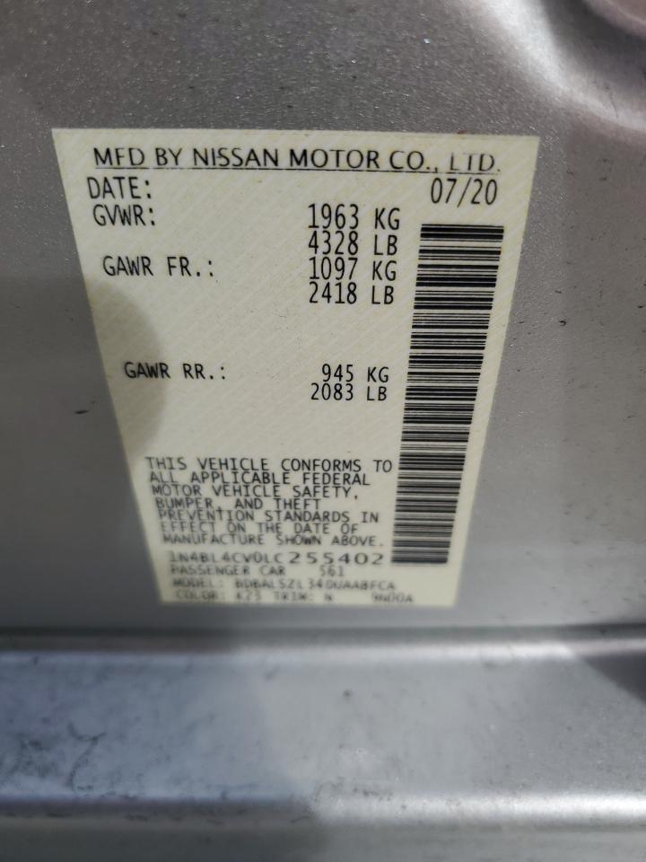 2020 Nissan Altima VIN 1N4BL4CV0LC255402 Copart auction photo, all over / minor dent/scratches damage thumbnail 14