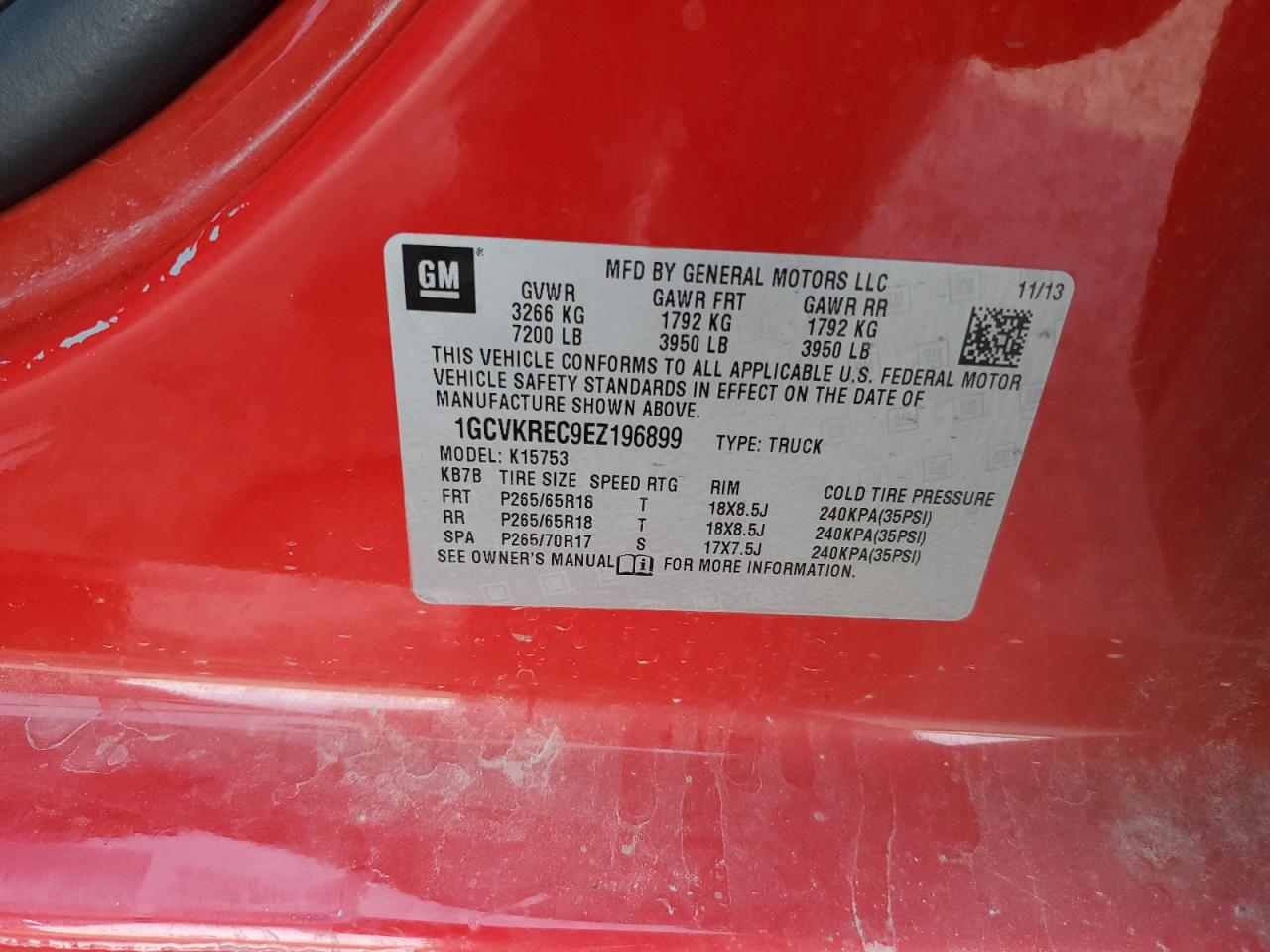 2014 Chevrolet Silverado VIN 1GCVKREC9EZ196899 Copart auction photo, front end damage thumbnail 12