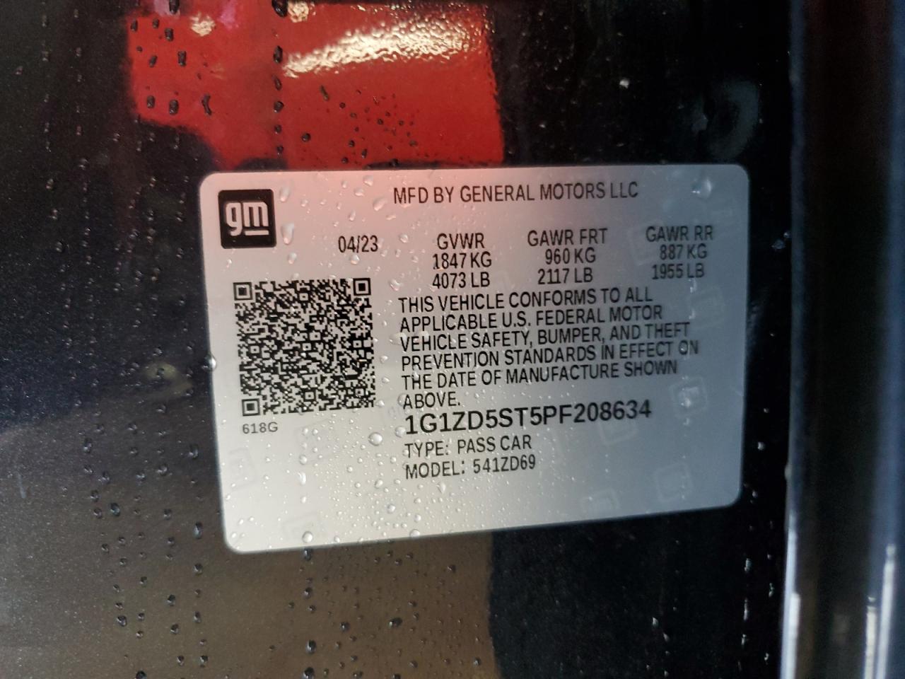 2023 Chevrolet Malibu VIN 1G1ZD5ST5PF208634 Copart auction photo, all over / front end damage thumbnail 13