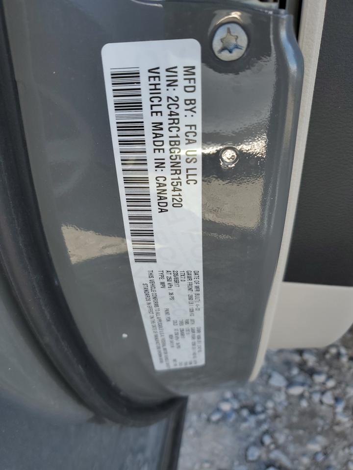 2022 Chrysler Pacifica VIN 2C4RC1BG5NR154120 Copart auction photo, rear end damage thumbnail 15