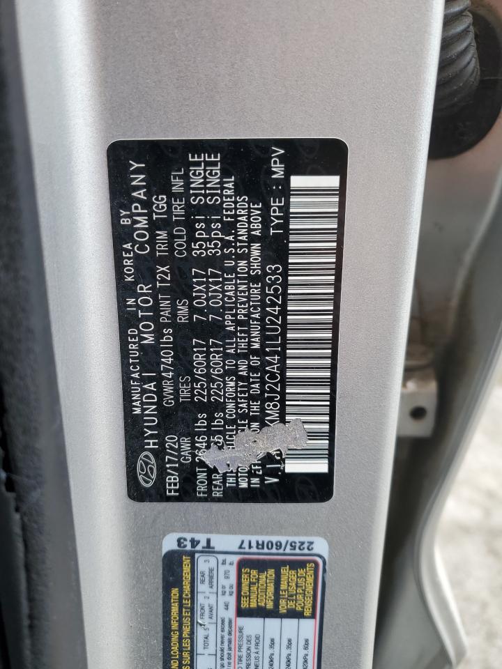 2020 Hyundai Tucson VIN KM8J2CA41LU242533 Copart auction photo, rear end damage thumbnail 13