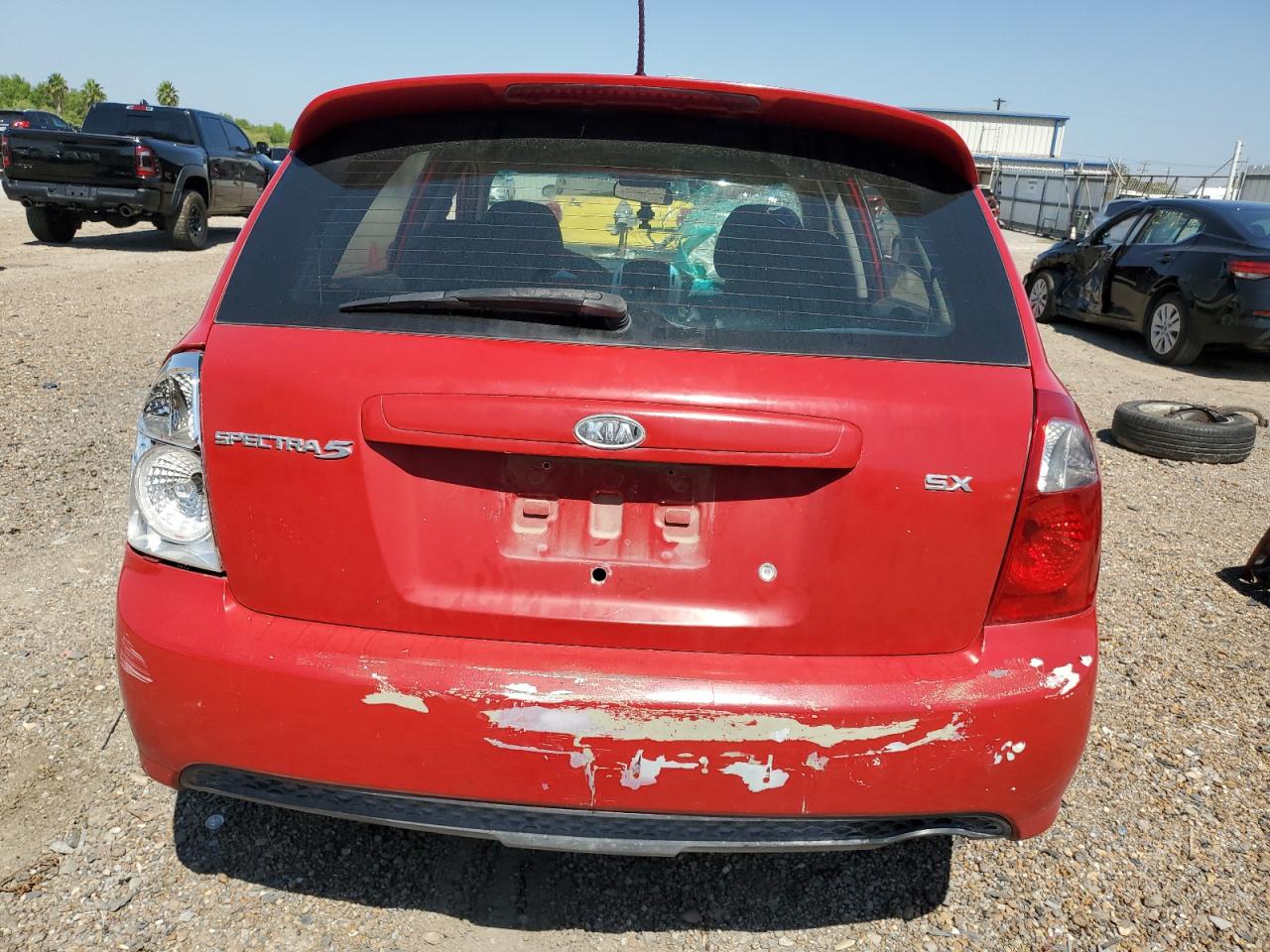 2008 KIA Spectra VIN KNAFE161085021878 Copart auction photo, all over damage thumbnail 6