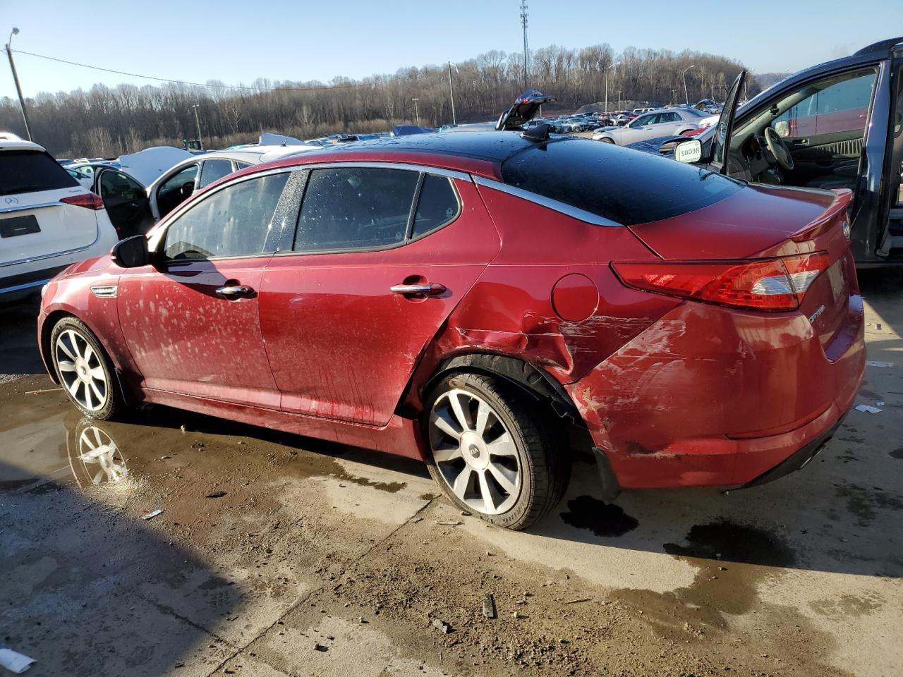 2012 KIA Optima VIN 5XXGR4A67CG083329 Copart auction photo, rear end / undercarriage damage thumbnail 2