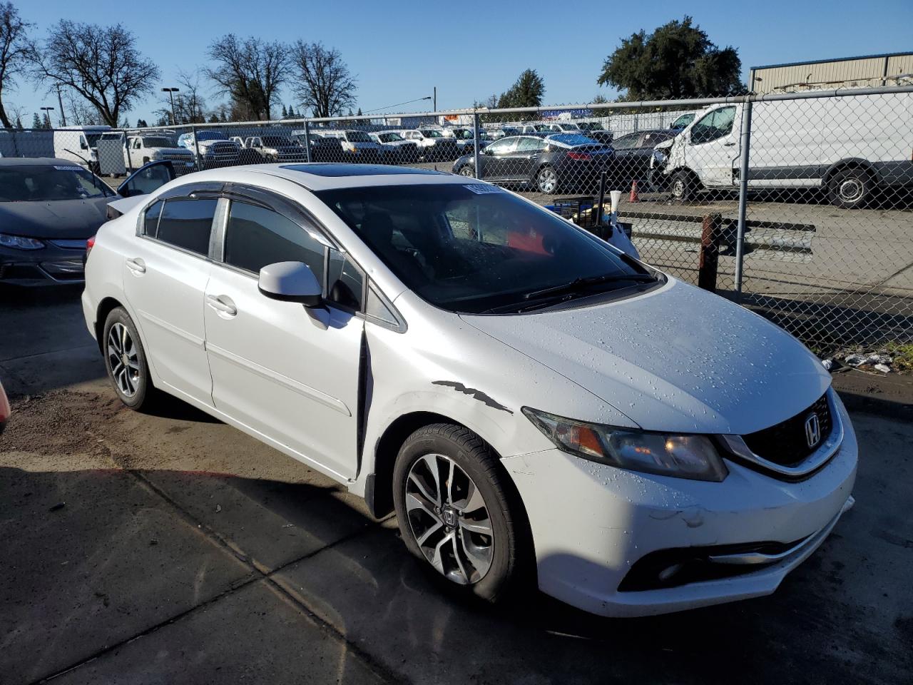2013 Honda Civic VIN 19XFB2F98DE206492 Copart auction photo, side / rear end damage thumbnail 4