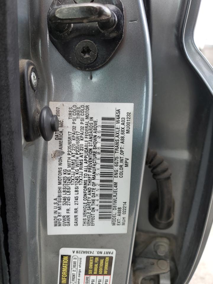 2007 Mitsubishi Endeavor VIN 4A4MN21SX7E067063 Copart auction photo, front end / rear end damage thumbnail 14