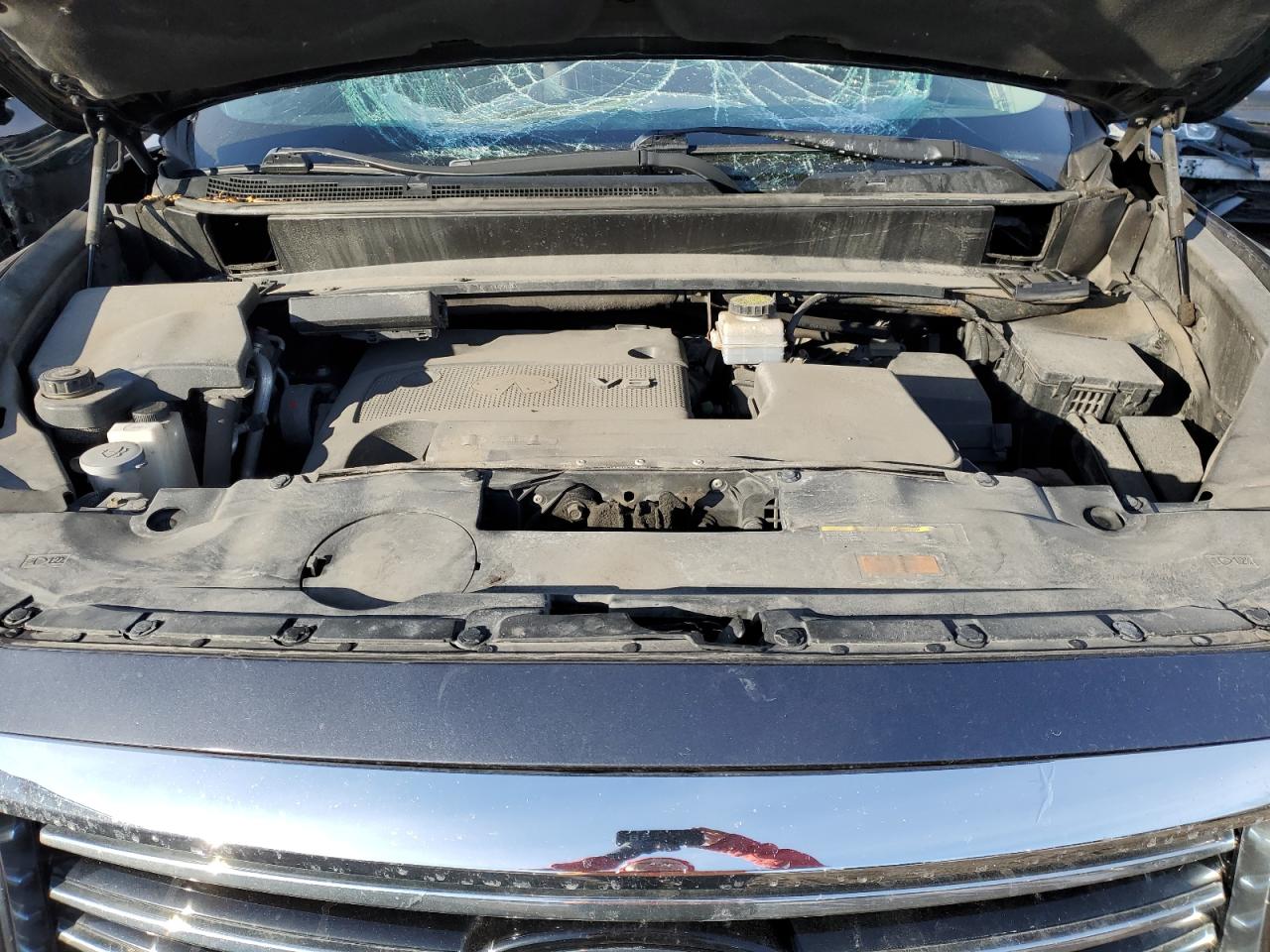 2013 Infiniti JX VIN 5N1AL0MM3DC332278 Copart auction photo, top/roof / front end damage thumbnail 12