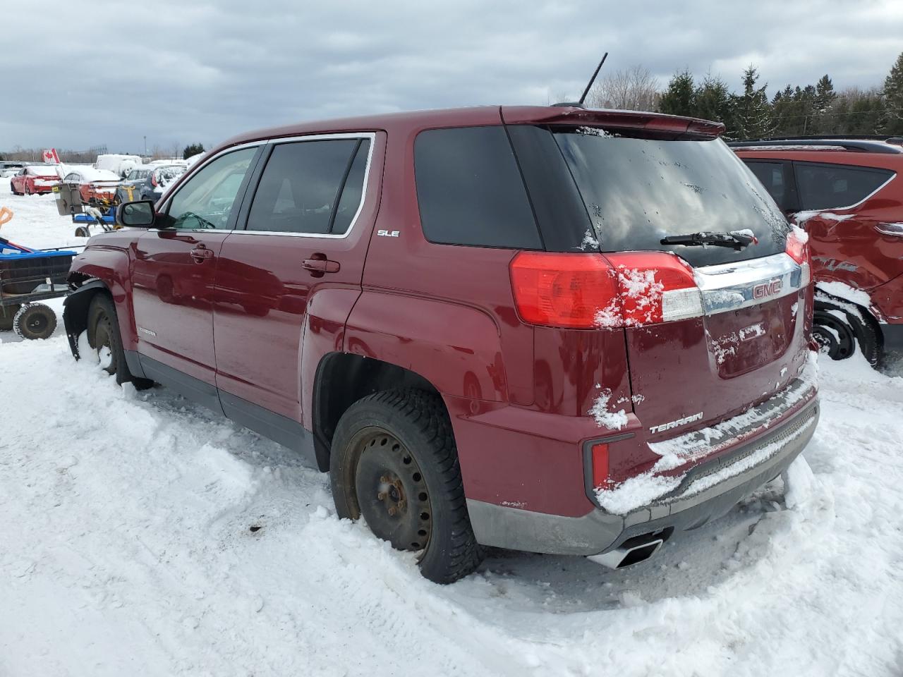 2017 GMC Terrain VIN 2GKFLSEK8H6160366 Copart auction photo, front end / side damage thumbnail 2