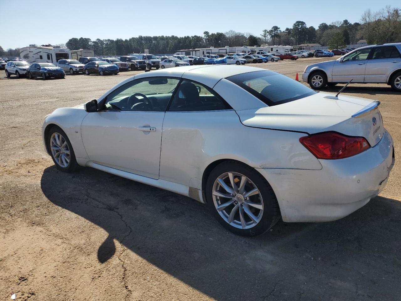 2014 Infiniti Q60 VIN JN1CV6FE6EM901221 Copart auction photo, side / front end damage thumbnail 2