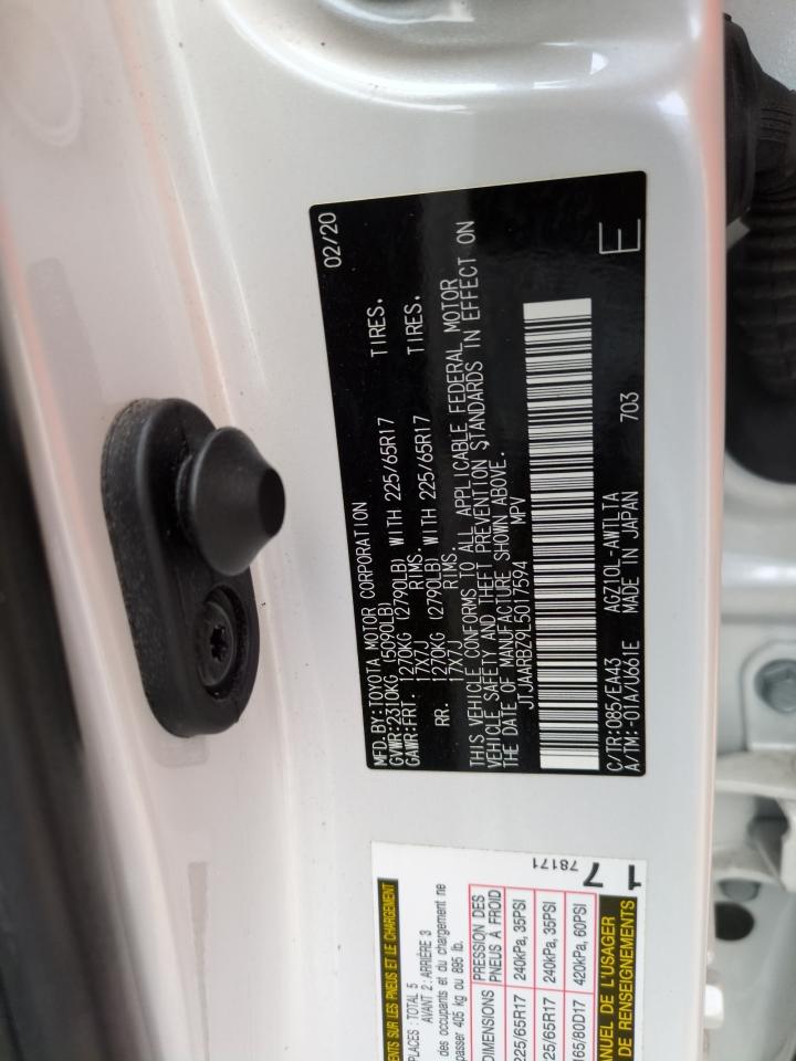 2020 Lexus NX VIN JTJAARBZ9L5017594 Copart auction photo, front end damage thumbnail 13