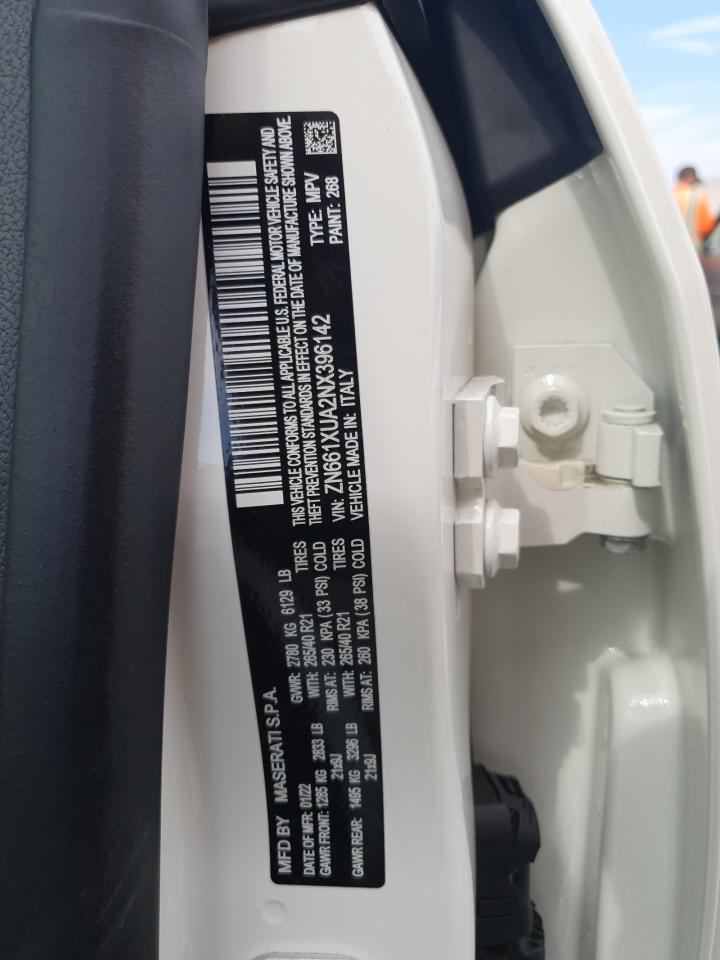 2022 Maserati Levante VIN ZN661XUA2NX396142 Copart auction photo, water/flood damage thumbnail 14