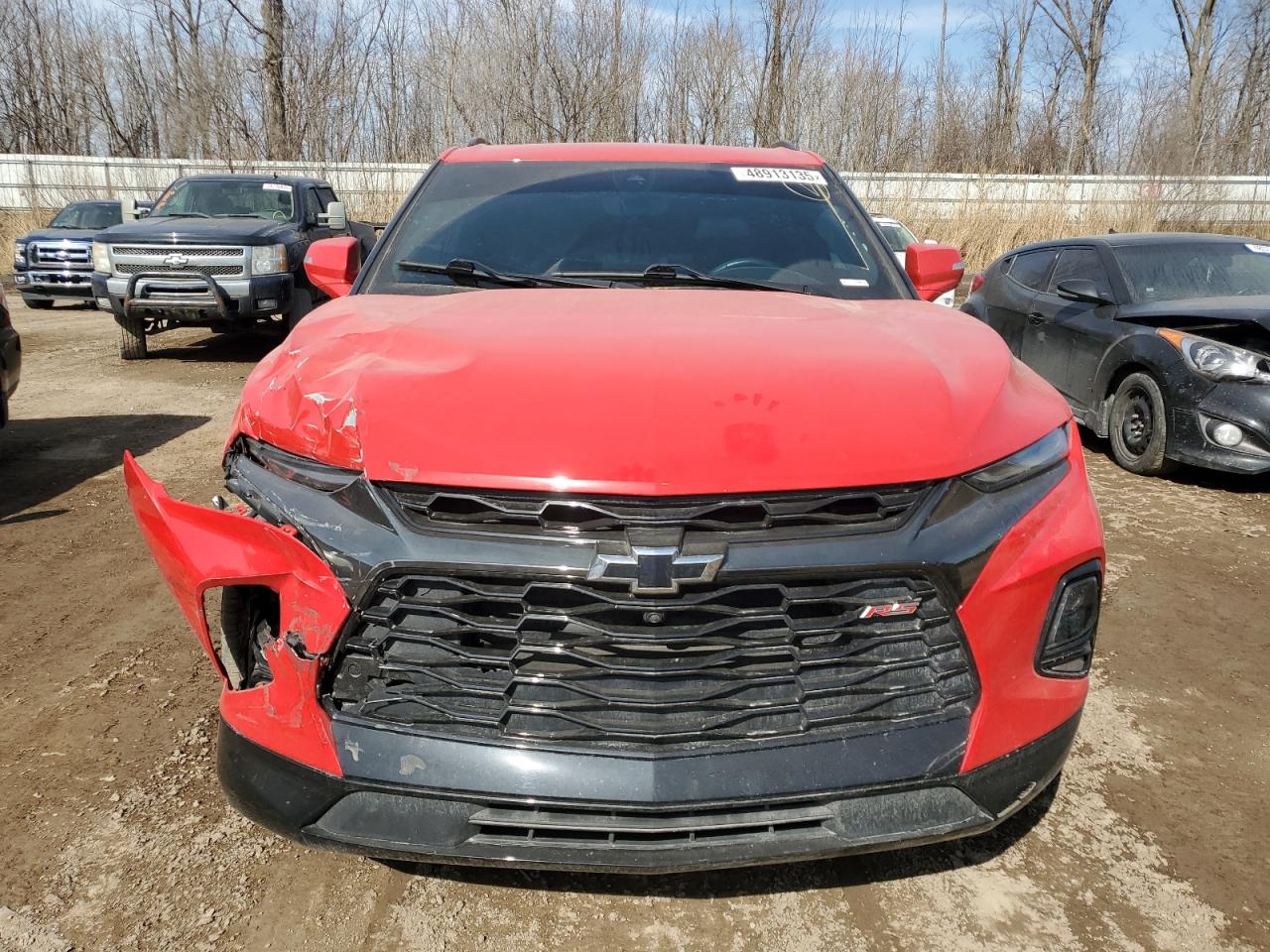 2021 Chevrolet Blazer VIN 3GNKBKRS2MS579615 Copart auction photo, front end / side damage thumbnail 5