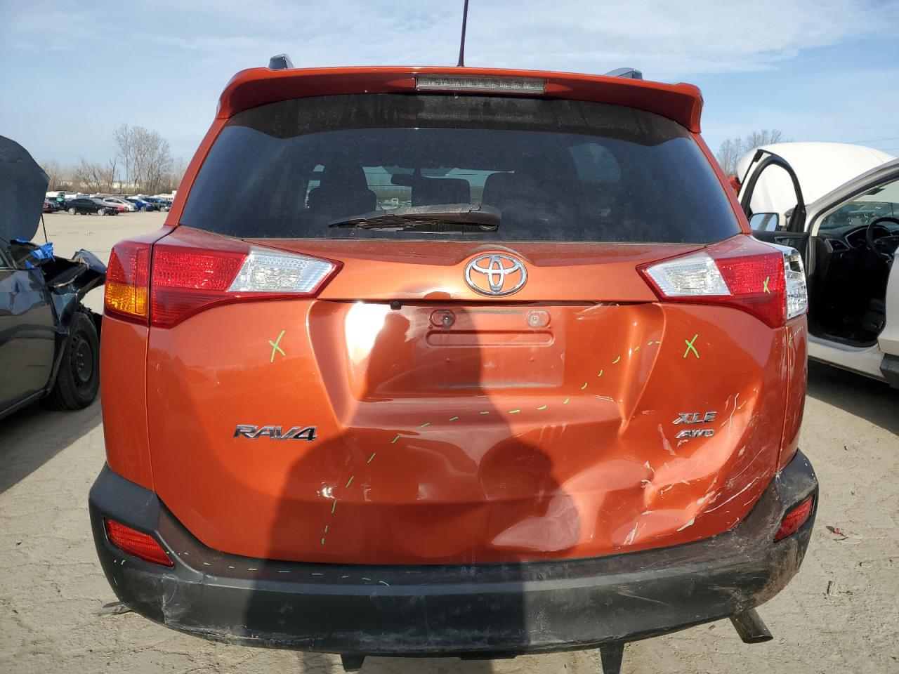 2015 Toyota RAV 4 VIN 2T3RFREV7FW302095 Copart auction photo, all over damage thumbnail 6