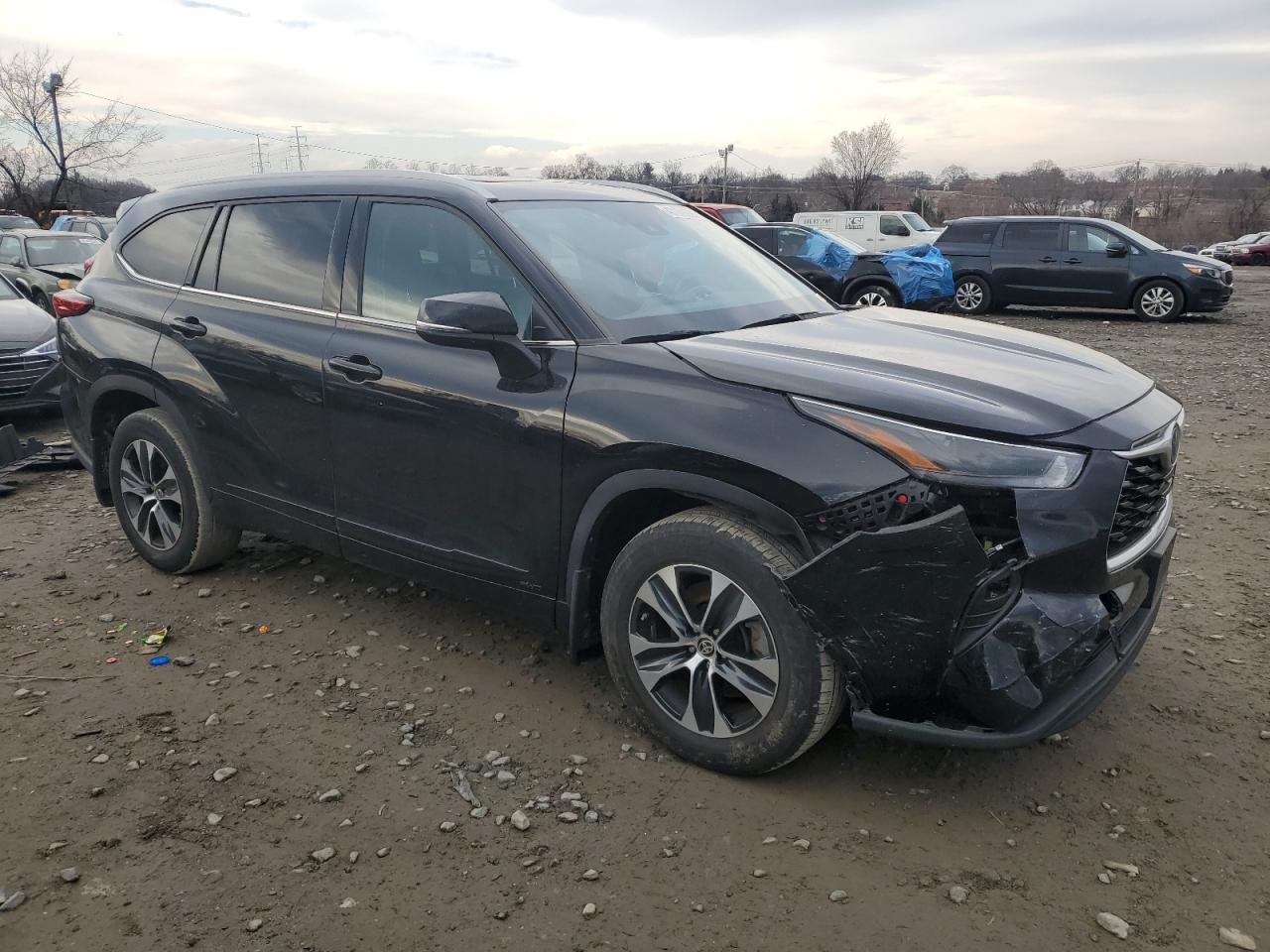 2022 Toyota Highlander VIN 5TDGBRCH2NS554661 Copart auction photo, rear end / front end damage thumbnail 4