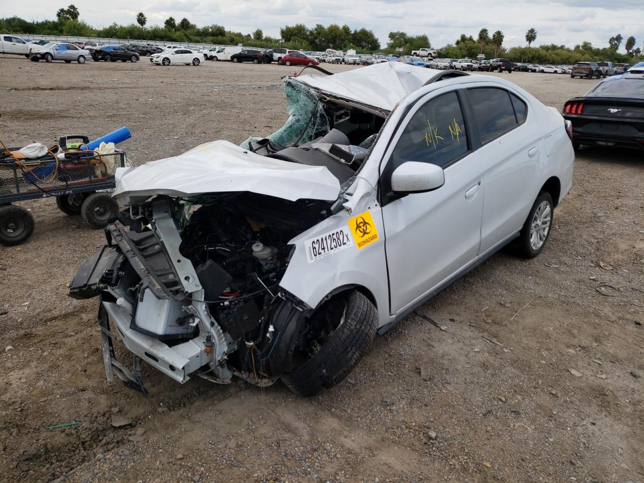 2022 Mitsubishi Mirage VIN ML32FUFJ5NHF01057 Copart auction photo, all over damage thumbnail 2