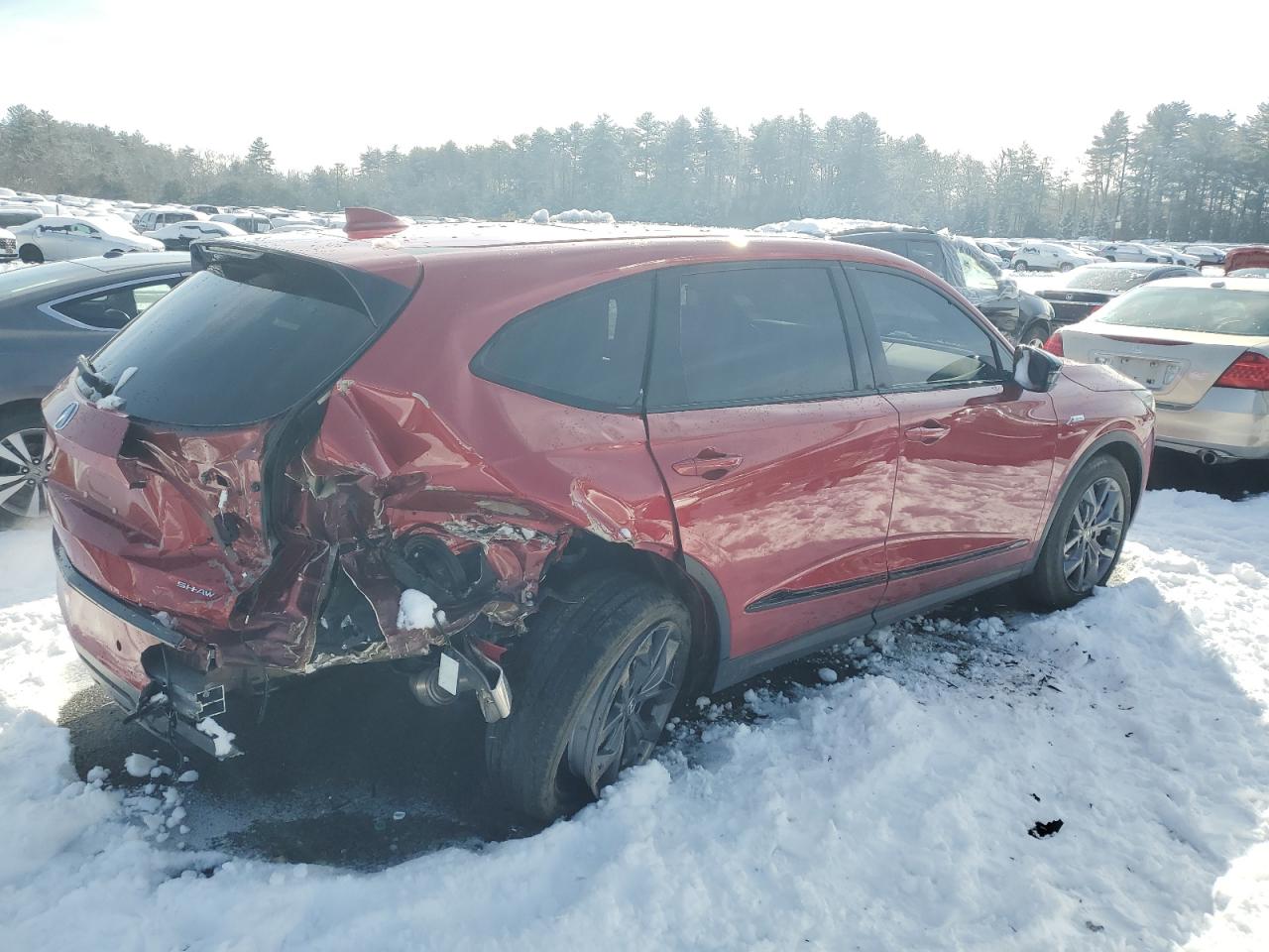 2023 Acura MDX VIN 5J8YE1H0XPL027358 Copart auction photo, rear end / side damage thumbnail 3