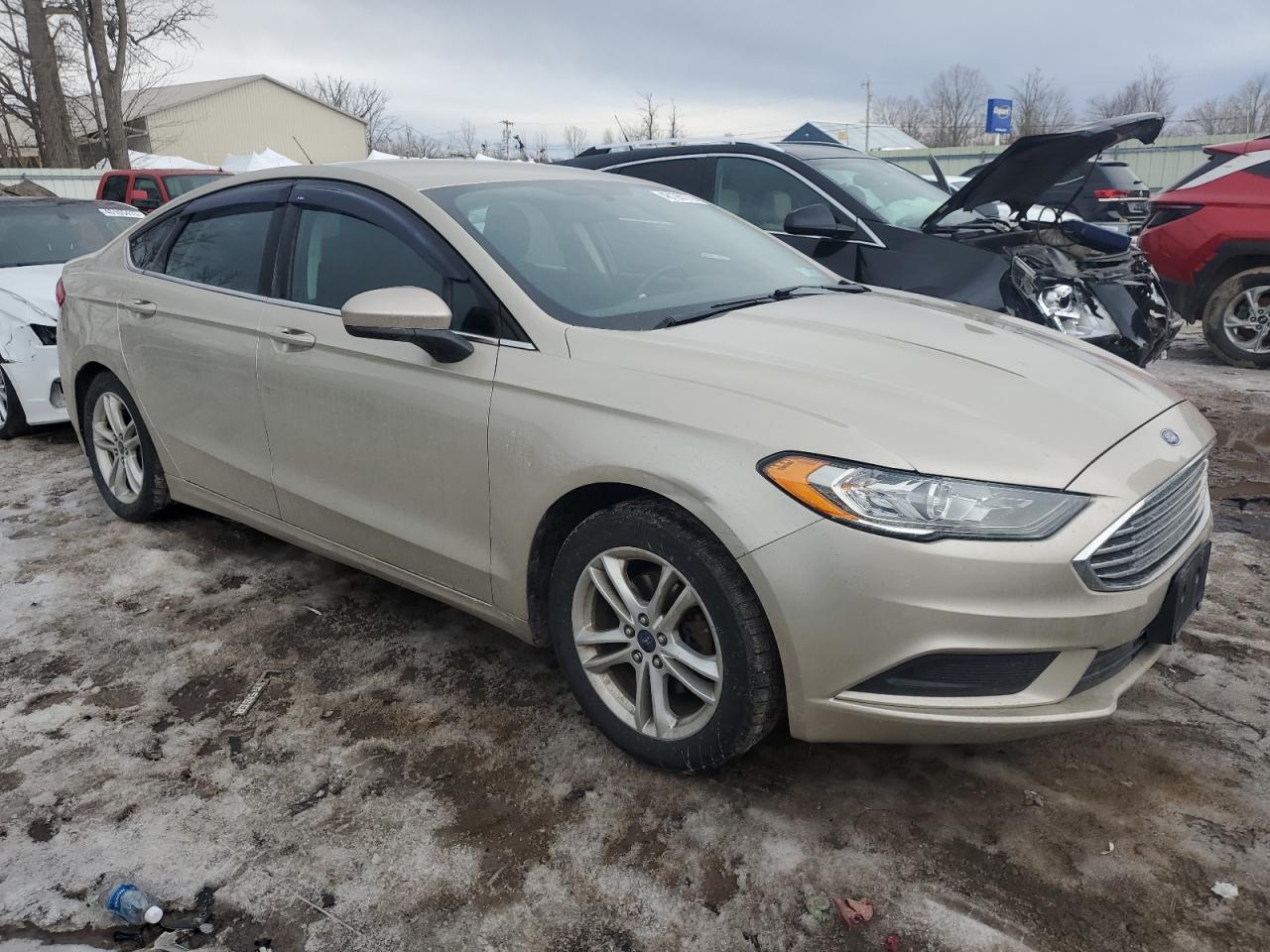 2018 Ford Fusion VIN 3FA6P0H7XJR174222 Copart auction photo, side damage thumbnail 4