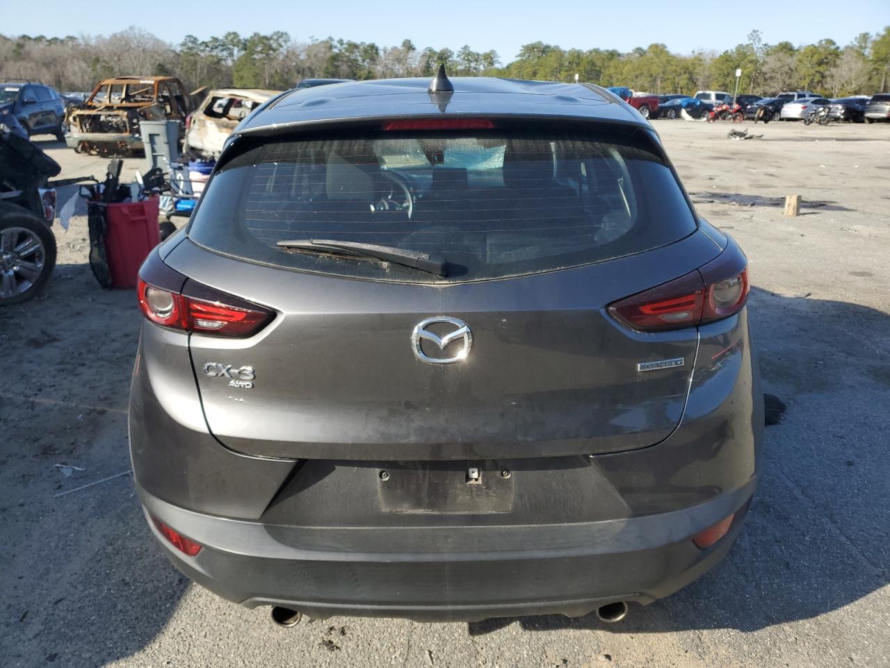 2021 Mazda CX-3 VIN JM1DKFB76M1514282 Copart auction photo, top/roof / front end damage thumbnail 6