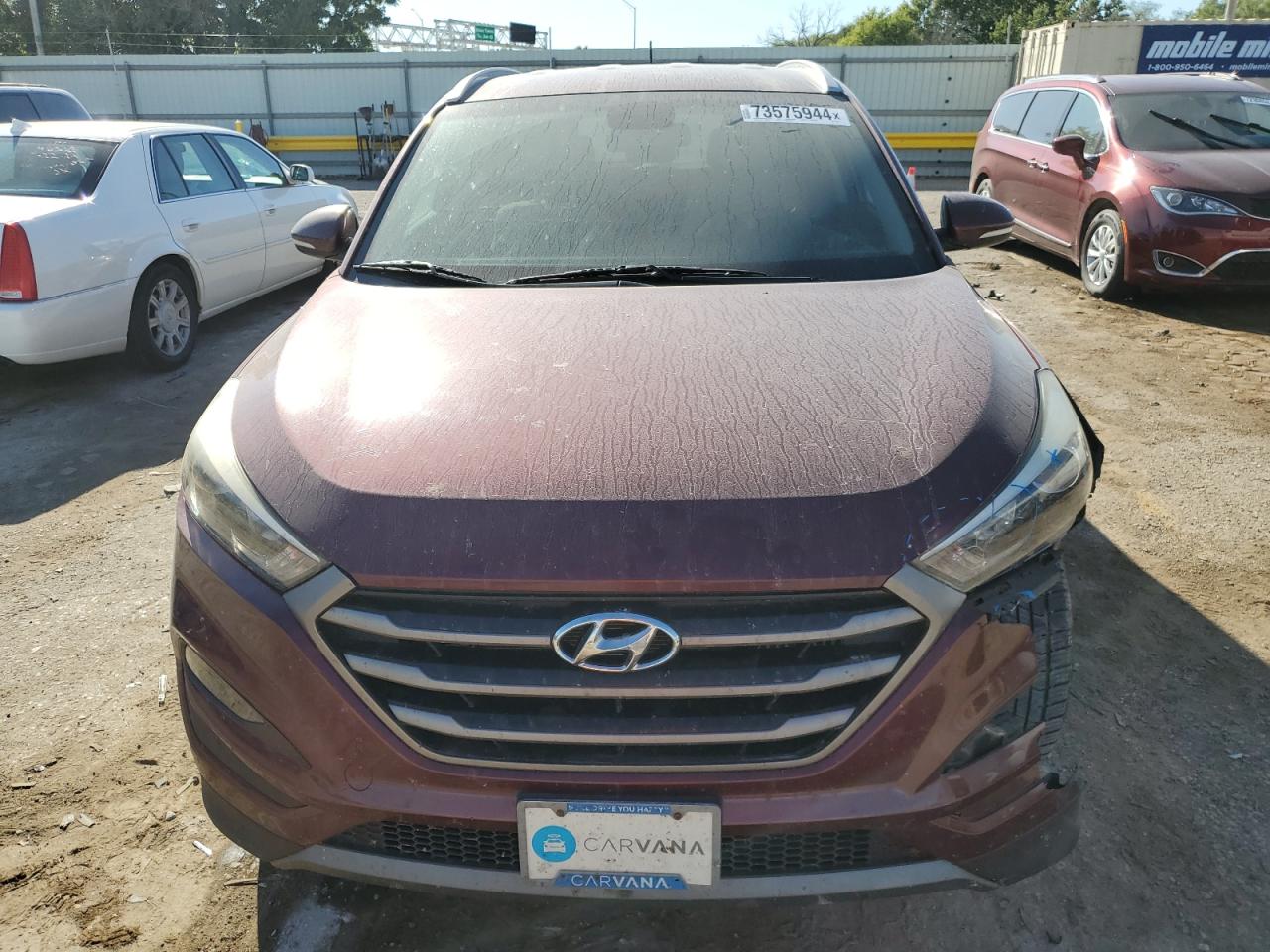 2016 Hyundai Tucson VIN KM8J3CA23GU222513 Copart auction photo, front end / side damage thumbnail 5
