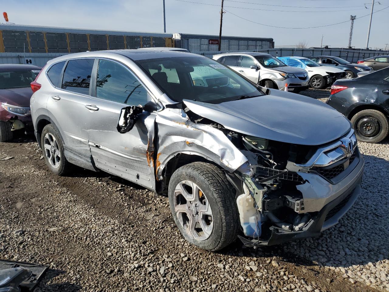 2017 Honda CR-V VIN 5J6RW2H50HL054422 Copart auction photo, front end / side damage thumbnail 4