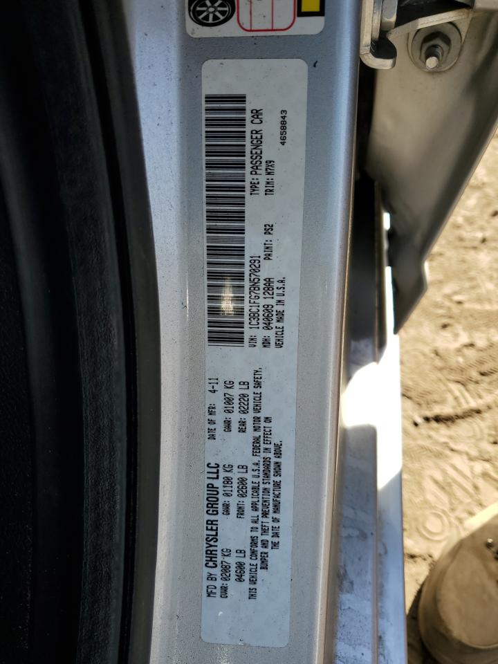 2011 Chrysler 200 VIN 1C3BC1FG7BN570291 Copart auction photo, all over damage thumbnail 14