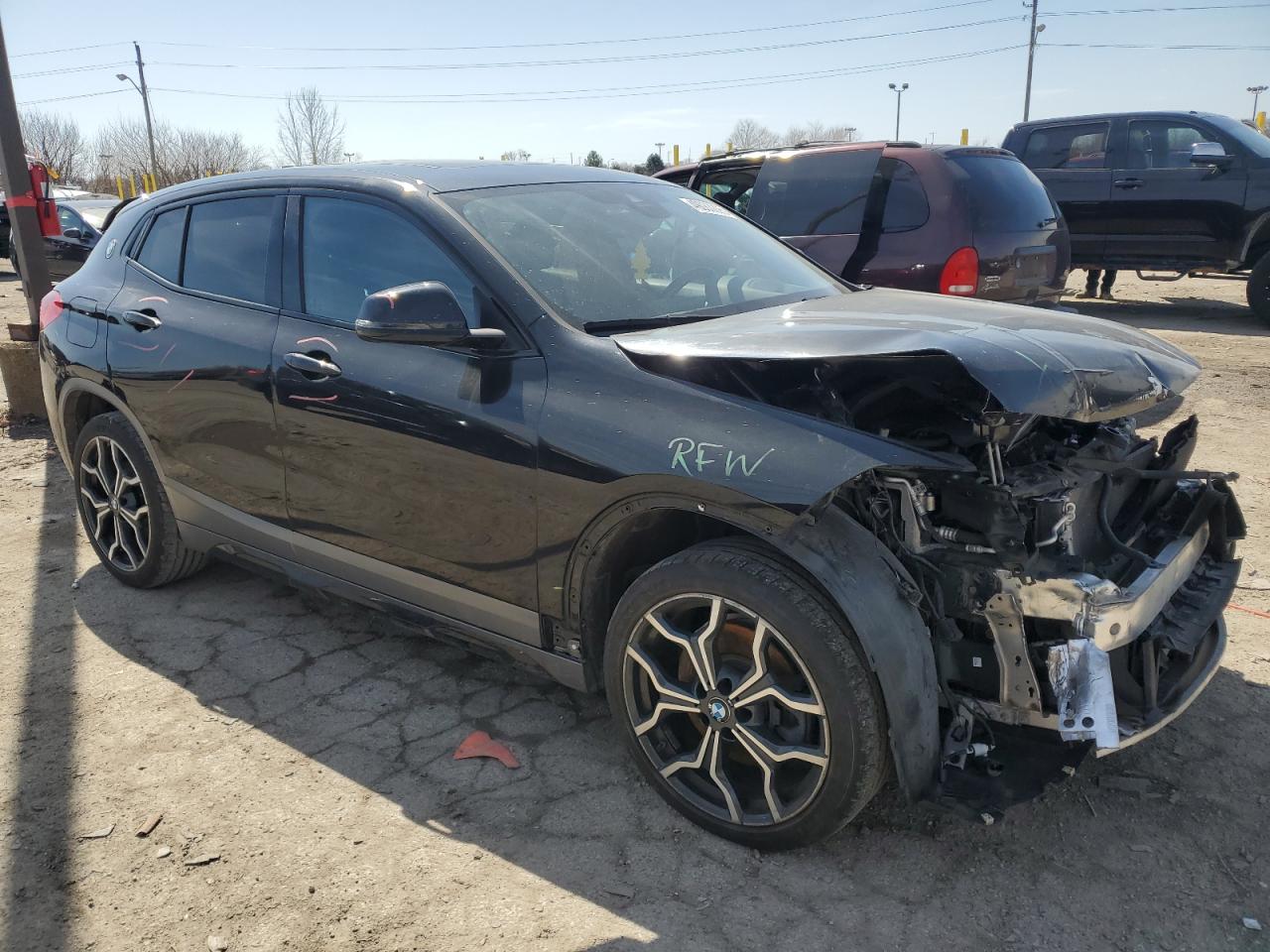2018 BMW X2 VIN WBXYJ5C39JEF81835 Copart auction photo, front end / minor dent/scratches damage thumbnail 4