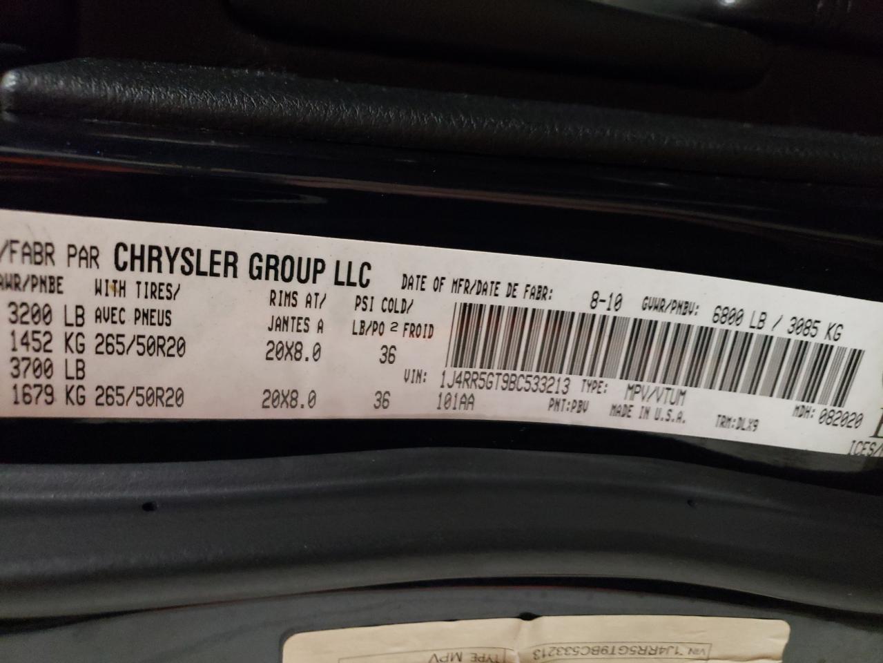 2011 Jeep Grand Cherokee VIN 1J4RR5GT9BC533213 Copart auction photo, all over damage thumbnail 13