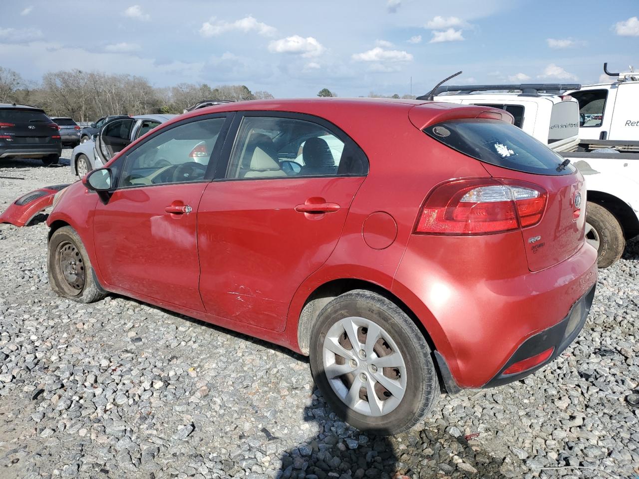 2013 KIA Rio VIN KNADM5A32D6129093 Copart auction photo, vandalism damage thumbnail 2