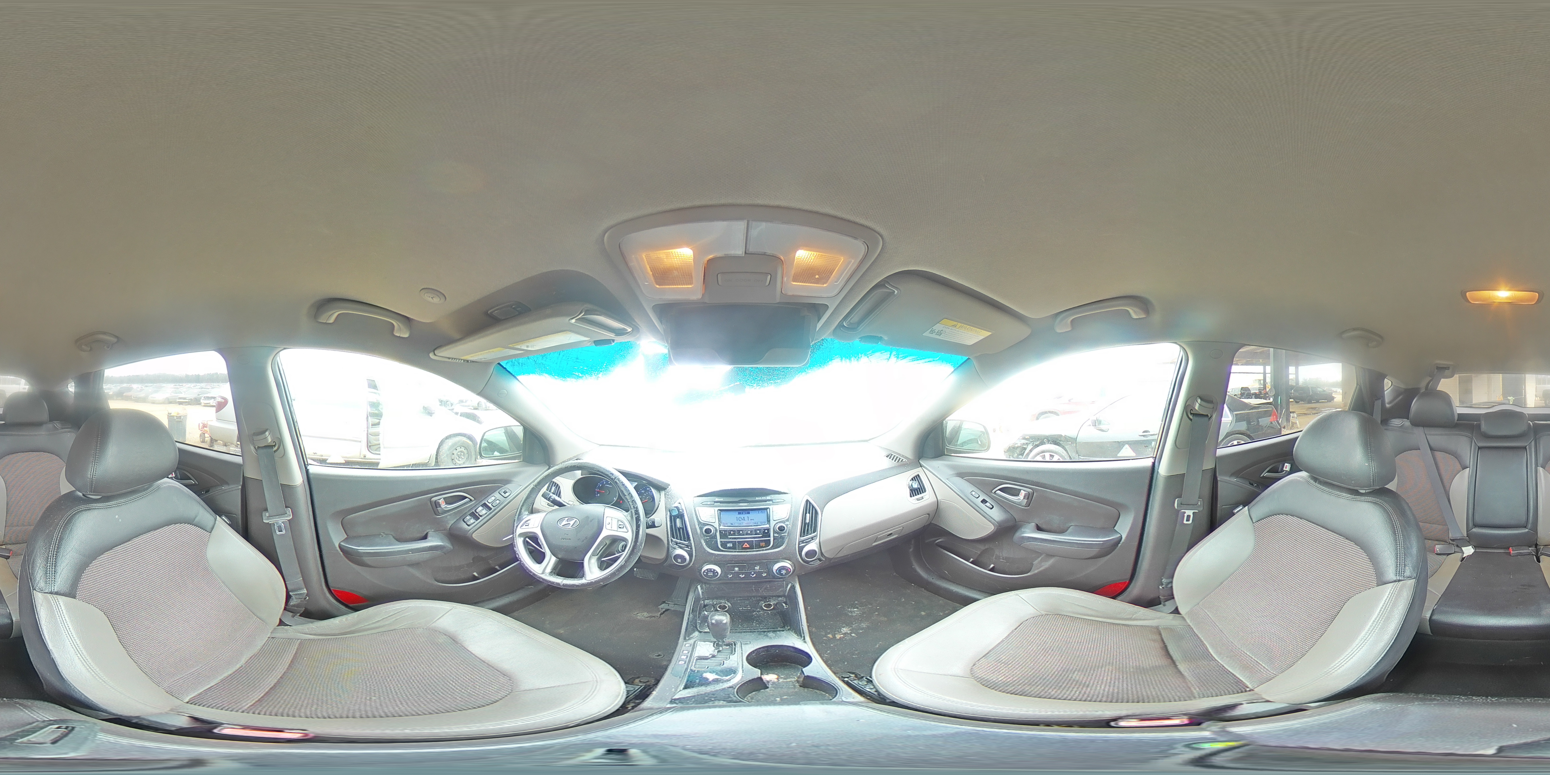 2012 Hyundai Tucson VIN KM8JU3AC0CU375351 Copart auction photo, front end / top/roof damage thumbnail 14