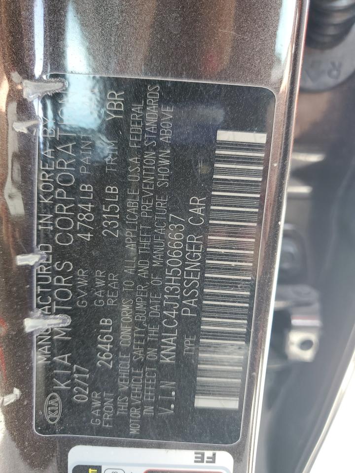 2017 KIA Cadenza VIN KNALC4J13H5066637 Copart auction photo, water/flood damage thumbnail 13