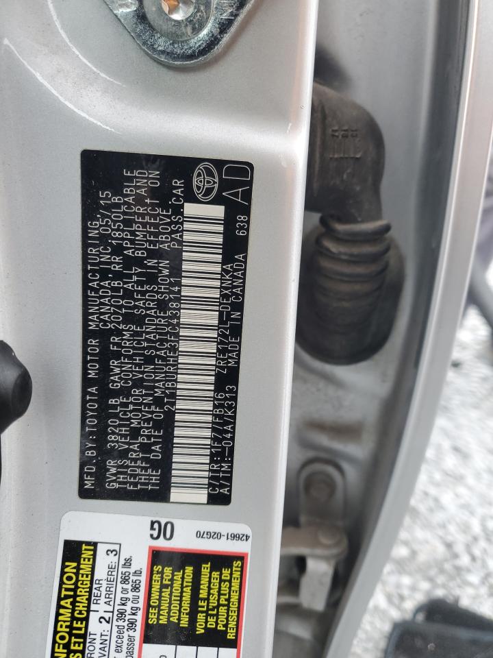 2015 Toyota Corolla VIN 2T1BURHE3FC438141 Copart auction photo, front end damage thumbnail 15