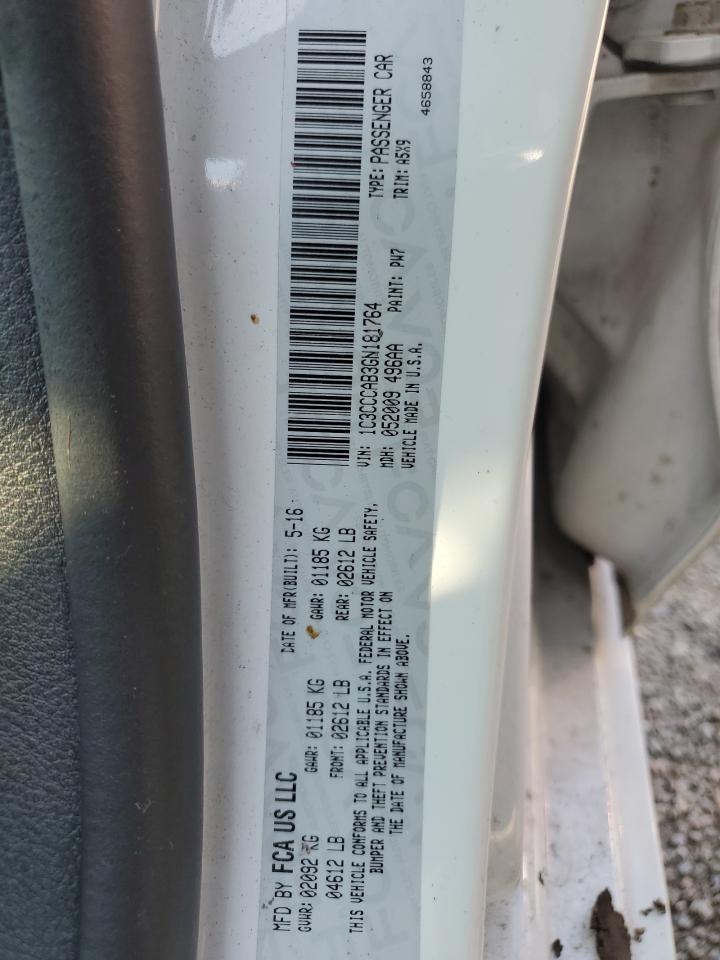 2016 Chrysler 200 VIN 1C3CCCAB3GN181764 Copart auction photo, front end / rear end damage thumbnail 14