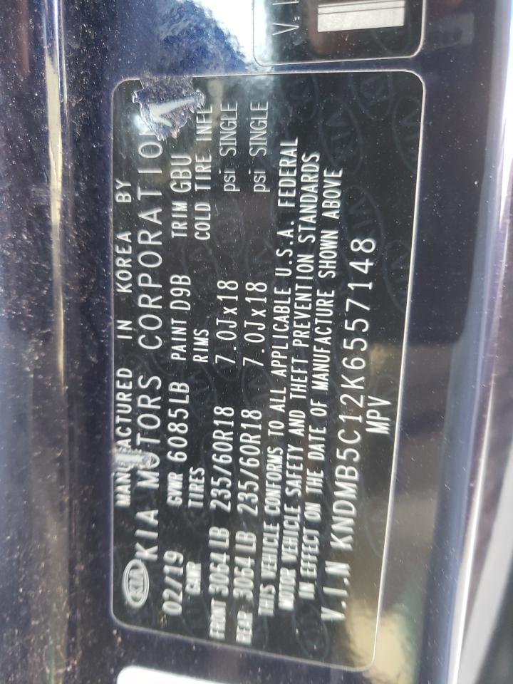 2019 KIA Sedona VIN KNDMB5C12K6557148 Copart auction photo, front end damage thumbnail 12