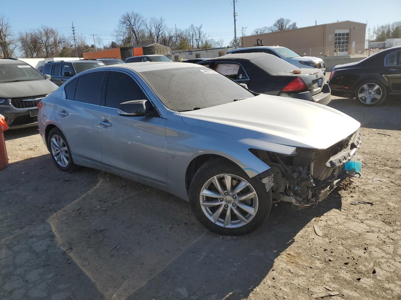2014 Infiniti Q50 VIN JN1BV7AR4EM697899 Copart auction photo, front end damage thumbnail 4