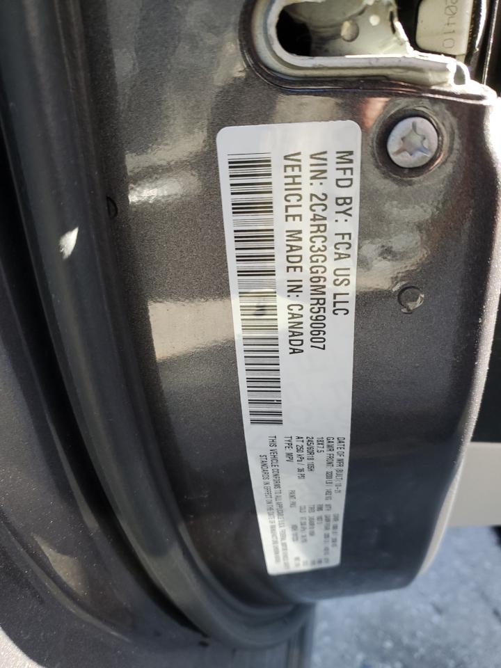 2021 Chrysler Pacifica VIN 2C4RC3GG6MR590607 Copart auction photo, front end / side damage thumbnail 13