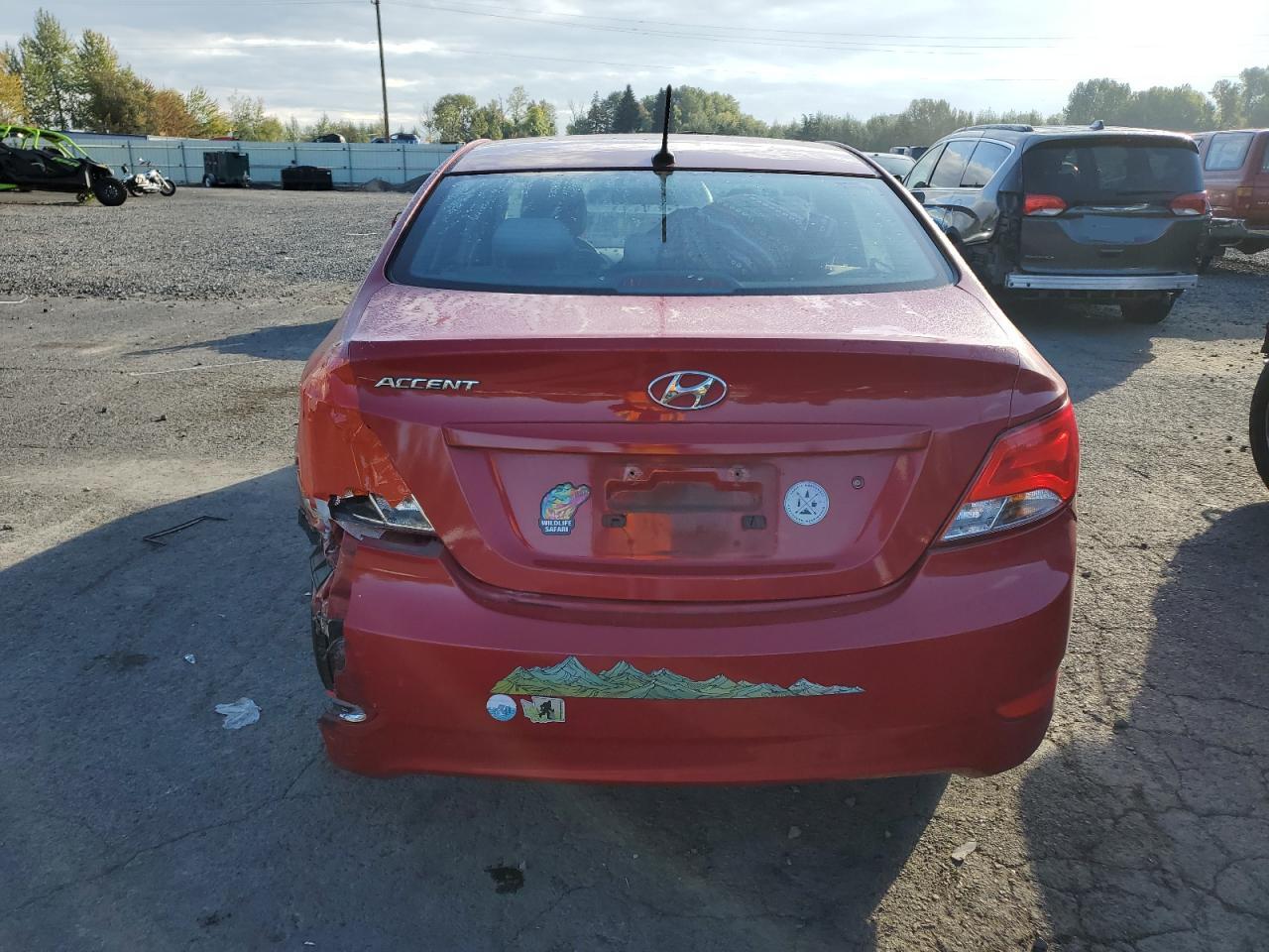 2017 Hyundai Accent VIN KMHCT4AE5HU205349 Copart auction photo, rear end / side damage thumbnail 6