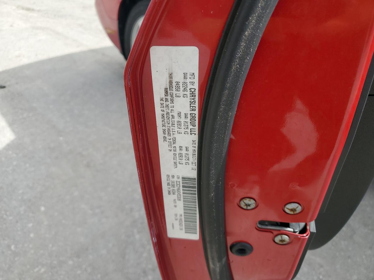 2013 Dodge Challenger VIN 2C3CDYAG0DH553698 Copart auction photo, water/flood damage thumbnail 13