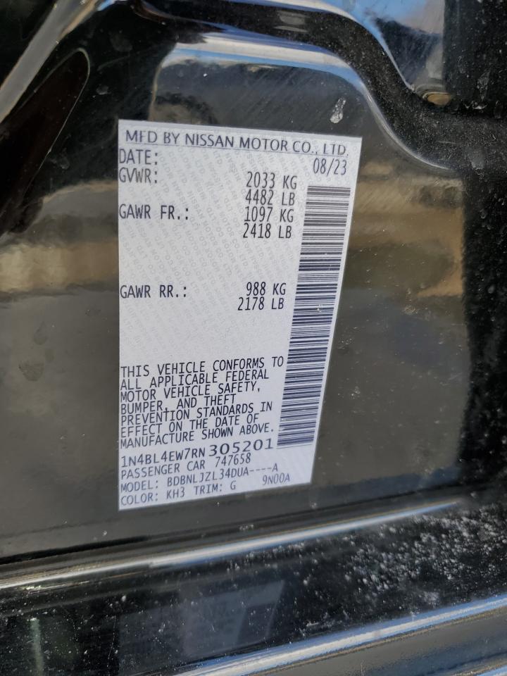 2024 Nissan Altima VIN 1N4BL4EW7RN305201 Copart auction photo, rear end / undercarriage damage thumbnail 12