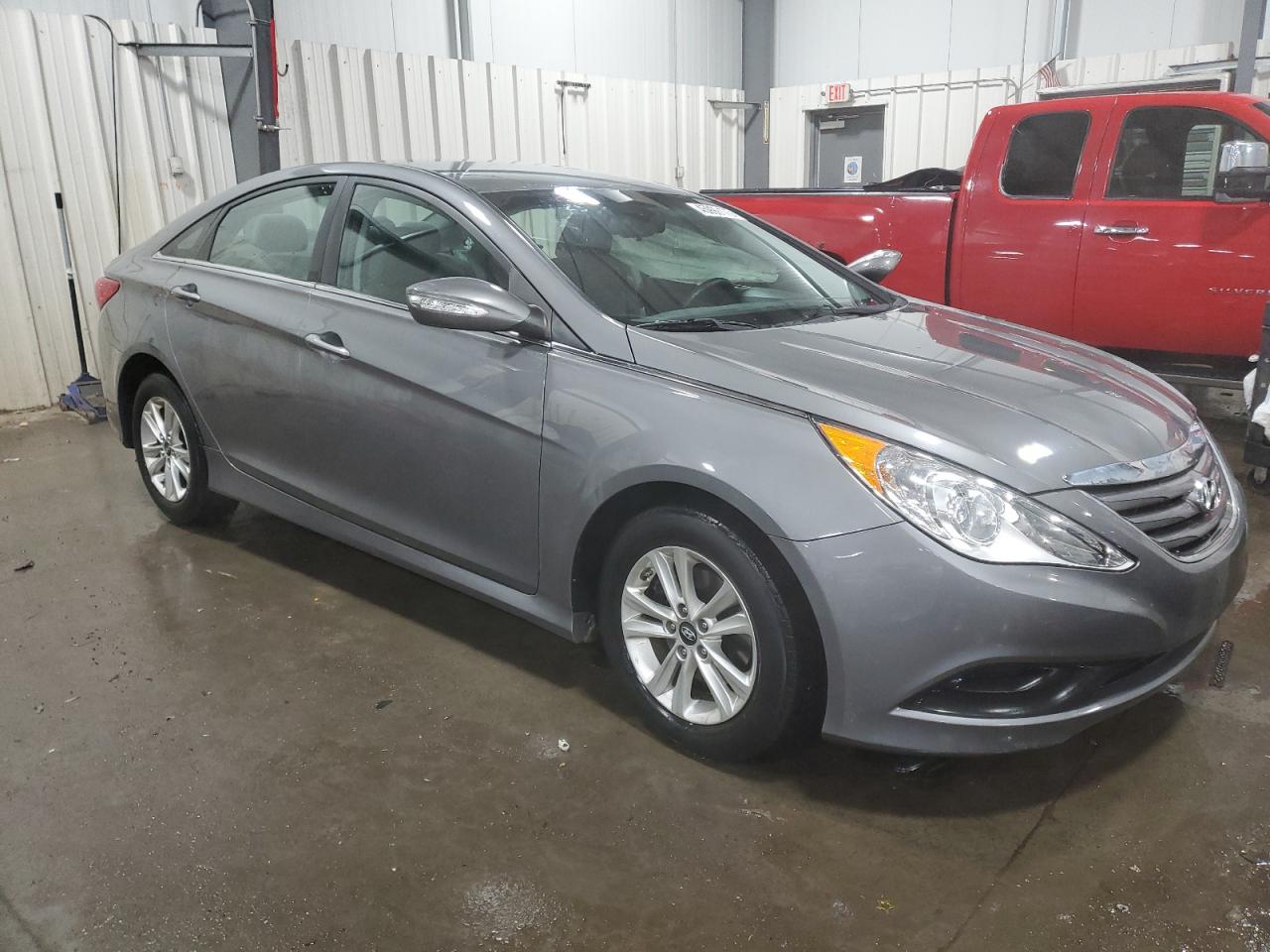 2014 Hyundai Sonata VIN 5NPEB4ACXEH870154 Copart auction photo, front end / side damage thumbnail 4