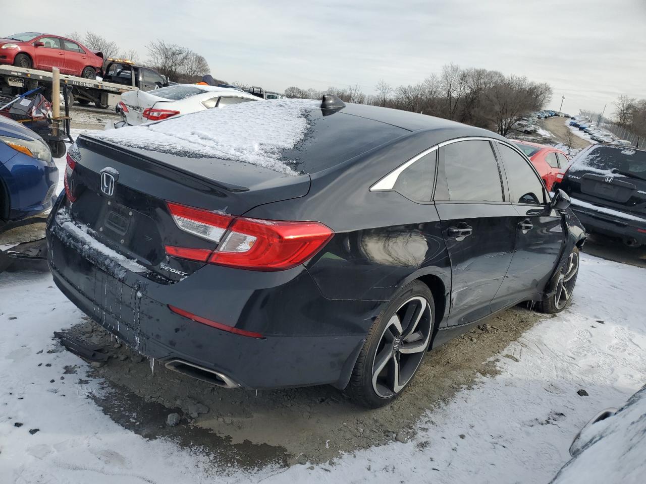 2020 Honda Accord VIN 1HGCV1F38LA083943 Copart auction photo, front end / side damage thumbnail 3