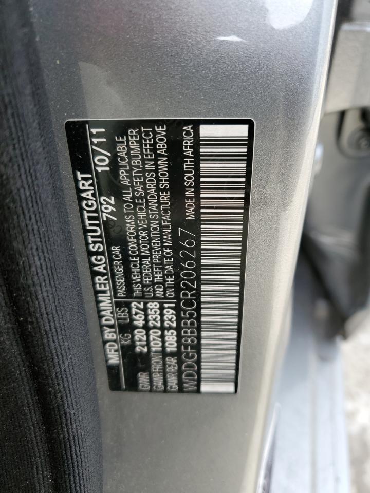 2012 Mercedes-Benz C-klasse VIN WDDGF8BB5CR206267 Copart auction photo, minor dent/scratches damage thumbnail 12