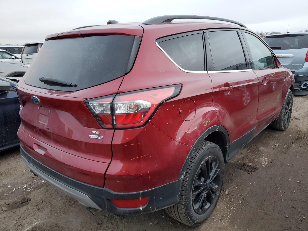 2018 Ford Escape VIN 1FMCU9G90JUC41511 Copart auction photo, front end / side damage thumbnail 3