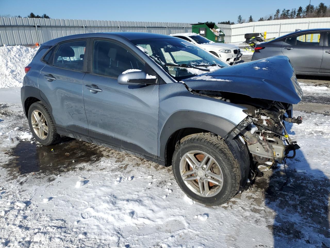 2019 Hyundai Kona VIN KM8K1CAA4KU217069 Copart auction photo, front end / side damage thumbnail 4