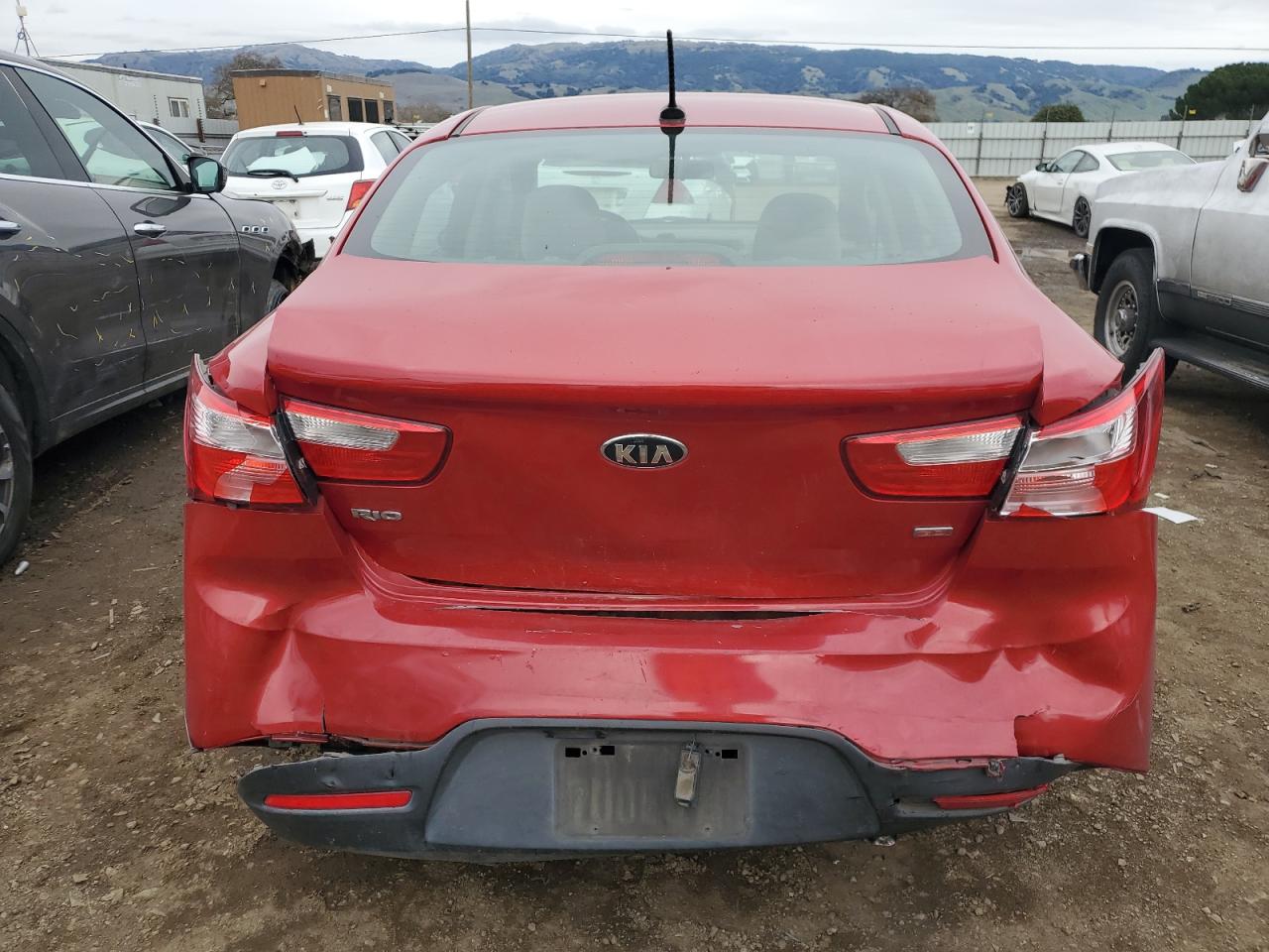 2015 KIA Rio VIN KNADM4A3XF6504483 Copart auction photo, front end / rear end damage thumbnail 6